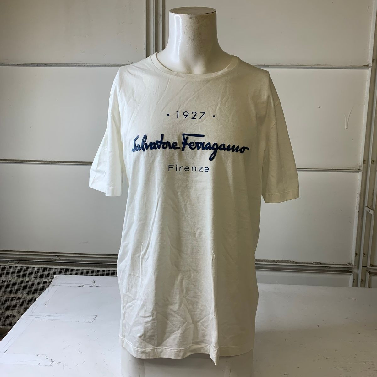 Salvatore Ferragamo ピンク Tシャツ 1927 SALVATORRE FERRAGAMO 1927 Signature T-Shirt Men's Size XL