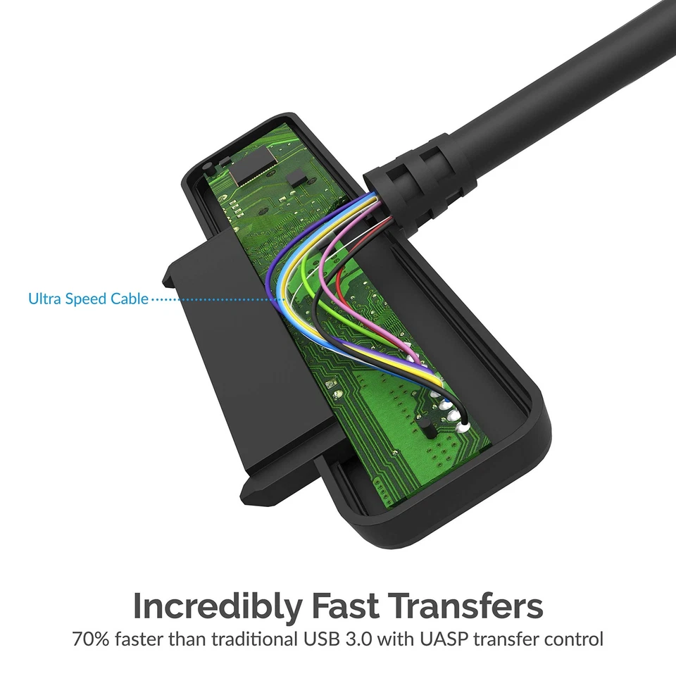 SABRENT SATA to USB Cable - USB 3.0 to 2.5” SATA I/II/III Hard Drive Adapter - Image 3 of 4