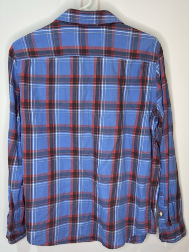 Lee Cooper mens button up shirt size M Blue plaid long sleeve - Free Postage - Picture 2 of 12