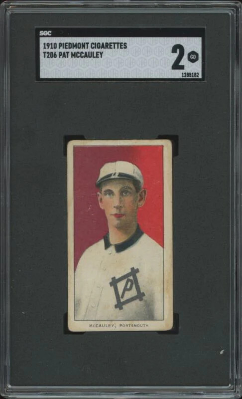 1909 T206 PAT MCCAULEY NNO GOOD SL PIEDMONT 350 SGC 2 PORTSMOUTH TRUCKERS