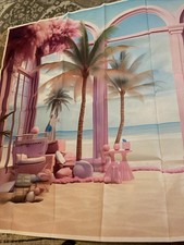 Summer Beach Backdrop Tropical Flower Palm Ocean Birthday 5x3