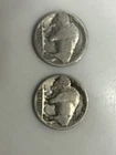 Buffalo Indian Head Nickels Vintage 2 Coins, Dates Unreadable, #211