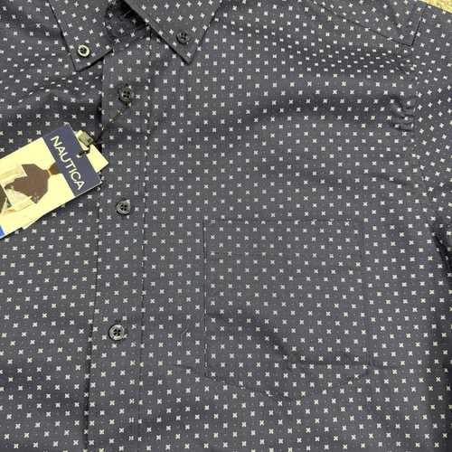 Nautica Performance Oberhemd Blau Geo Stretch Kühlend Herren Größe S - Bild 2 von 7