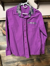 NeedBo Mens L Short Sleeve Dress Shirts Slim-Fit Inner Contrast Casual Button-Up