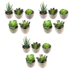3 Pack Decorative Plants Potted Artificial Mini Simulated Succulent
