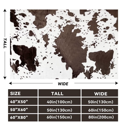 Soft Cow Print Blanket - Western Room Decor Cow Gifts for Women Girls Soft So... - Picture 2 of 7