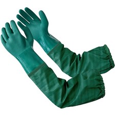 Extra-long 26" Rubber Pond Gloves, Chemical Resistant Gloves PVC Reusable,Heavy