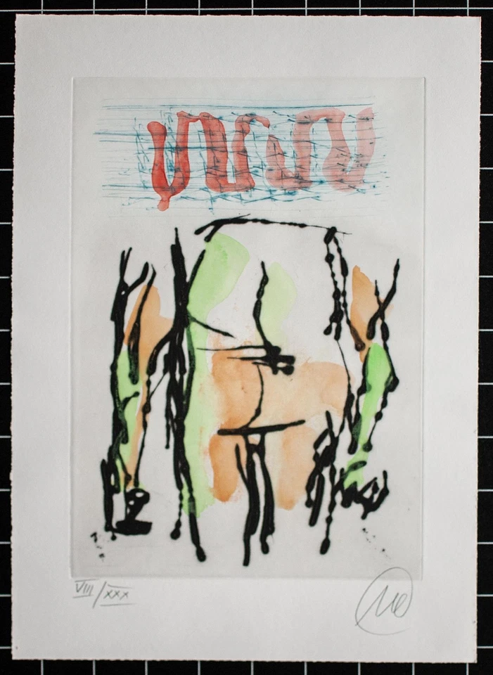 Markus Lüpertz Kunst Regeln geben Neoexpressionismus aquar Radierung 2005 8/30 - Bild 3 von 3