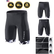 Mens Triathlon Shorts with Adjustable Drawstring Easy Leg Pockets Chamois fo...