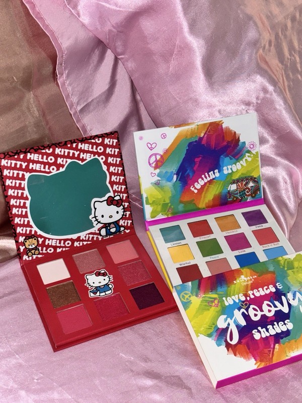 Hello Kitty Eyeshadow Palette Set Lot of 2 Multicolor Pressed Powder Shimmer