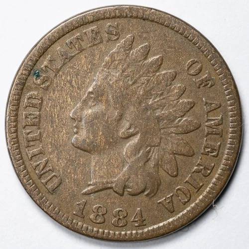 1884 Indian Head Penny Cent VG/F