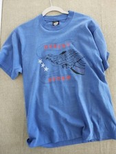 Vintage 90s Made in USA Screen Stars Best Heather Blue Desert Storm Sz L Tshirt