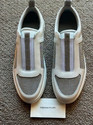 $1,250 NWB  WOMEN'S FABIANA FILIPPI MONILI SNEAKERS 40,5(USA 9,5/10 M).ITALY
