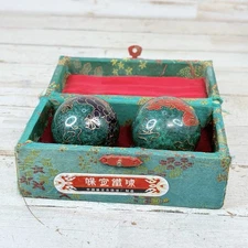 Baoding Balls Musical Chimes Chinese Health Exercise Stress Dragon Phoenix Green