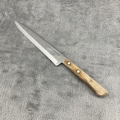 Vintage Ekco Flint Chefs Knife 8 Inch Straight Stainless Wood Handle