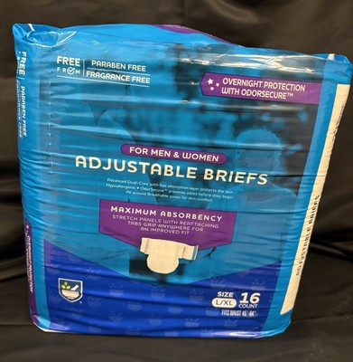 Attends Adult Underwear L/XL Size 45-64 Ultimate Absorbency 16 Count