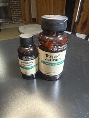 Daily Depuff Duo: 2fl oz Lymphatic Drainage, 100 Capsules Thyroid Activator