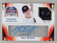 2015 Stars and Stripes Materials Signatures Button 1/1 Kris Bryant #56 Auto 00em