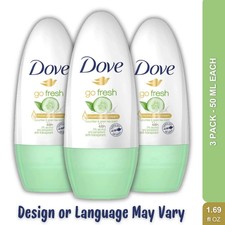   FAST SHIPPING  3X Dove Roll On Cucumber  Green Tea Deodorant Go Fresh 50 ml