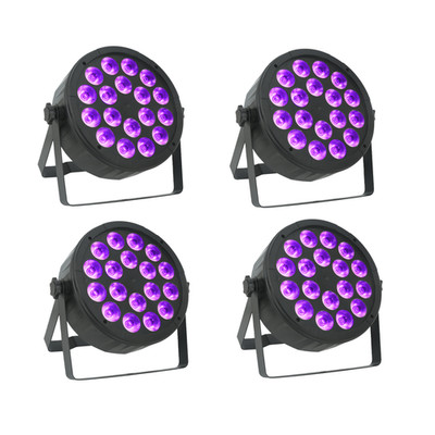 4PCS 18 LED Par Light Stage Light Party Beam Strobe RGBW DMX Club Disco DJLights