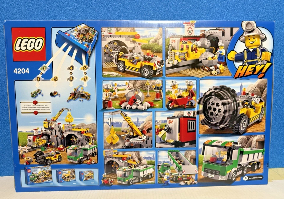 ⭐️ LEGO City The Mine 4204 Gold Miners Crane Dump-Truck Train Drill *NEW SEALED* - Image 2 of 4
