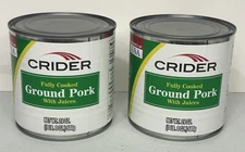 Lot of (2) Crider Fully Cooked Ground Pork / Canned 24oz  1LB / Exp. 05/30/2027!