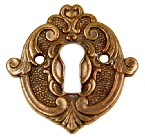 Escutcheon Antique Style Furniture Hardware Key Trim Metal Patina