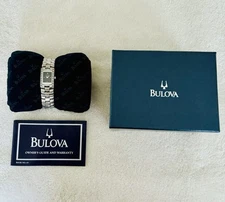 Bulova Women's Vintage 96R11 Diamond Accented Stainless Steel with Original Box