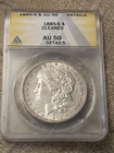 1885-S Much Better Date Morgan Silver Dollar, ANACS AU 50 Cleaned
