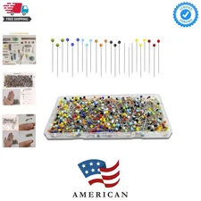 600PCS Sewing Pins Upgraded, 1.5 inch Straight Pins with 4MM Colored Ball Gla...
