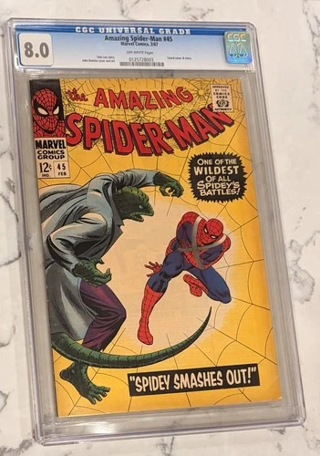 Amazing Spider-Man #45 CGC 8.0 (1967) 3rd Appearance Lizard - Romita Cover