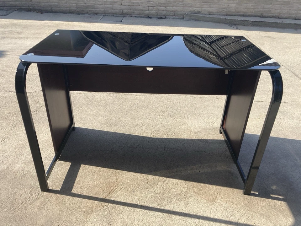 Glass Top Computer Desk - Z-line Designs Black and Brown - Local Pickup - Image 2 of 4