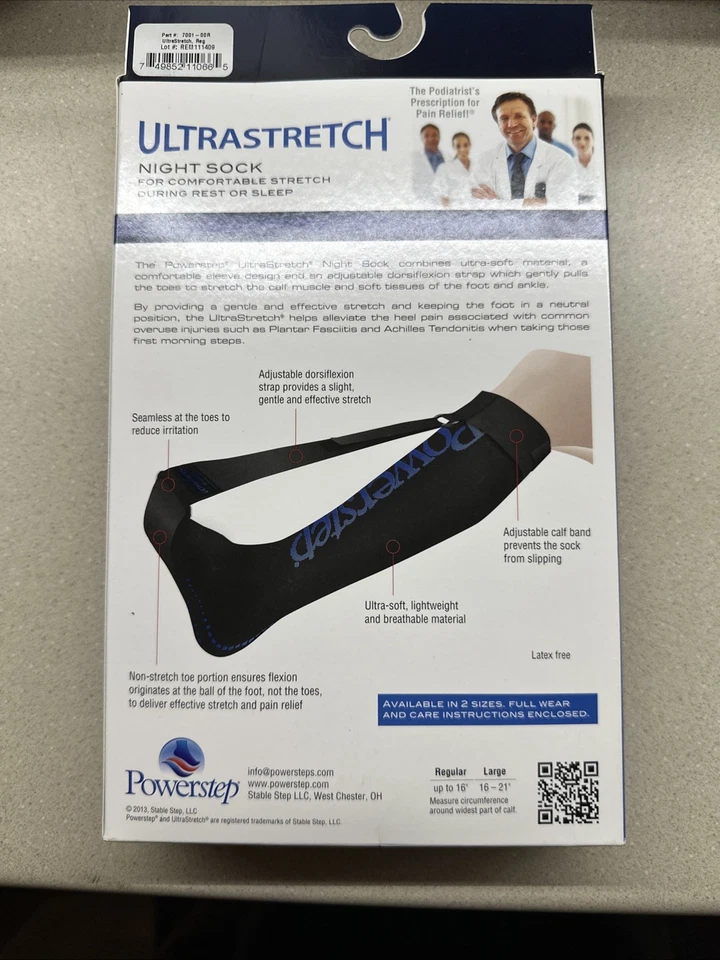 Calcetín de noche Powerstep Ultrastretch (tamaño de pantorrilla de hasta 16"") Foto 2 de 4