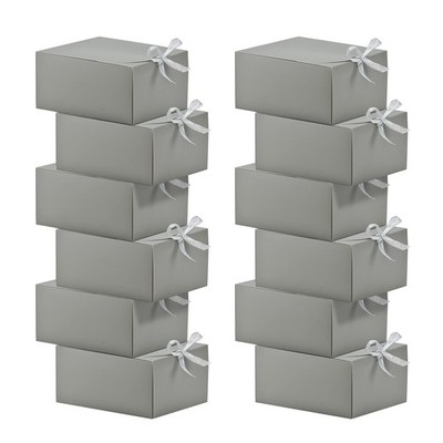 12 PCS Grey Gift Paper Boxes Lids Bridesmaid Proposal Packaging 8x8x4 Inch