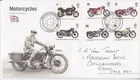 GB ROYAL MAIL FDC FIRST DAY COVER 2005 MOTORCYCLES STAMP SET HANDWRITTEN
