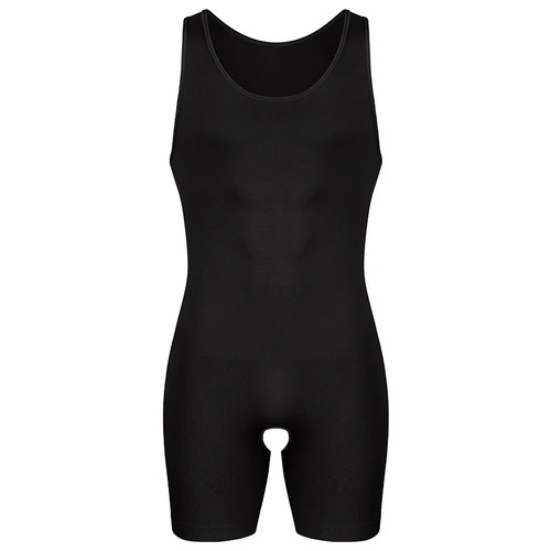 Men Full Body Shaper Sleeveless Compression Bodysuit Seamless Tummy Undershirt - Picture 7 of 26