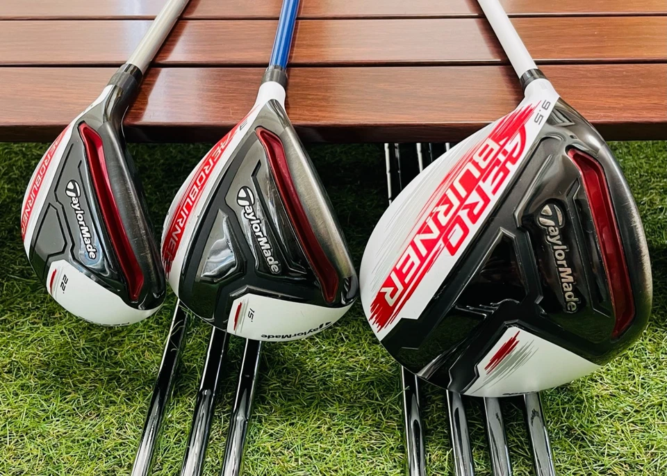 LH Taylormade Fullset Aero Burner 1w3w 4hy R9 Iron 5-9+Pw 10clubs S Flex RH Golf - Image 3 of 4