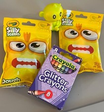 2 pack Crayola Silly Scents Dough Glitter Crayons monkey K101