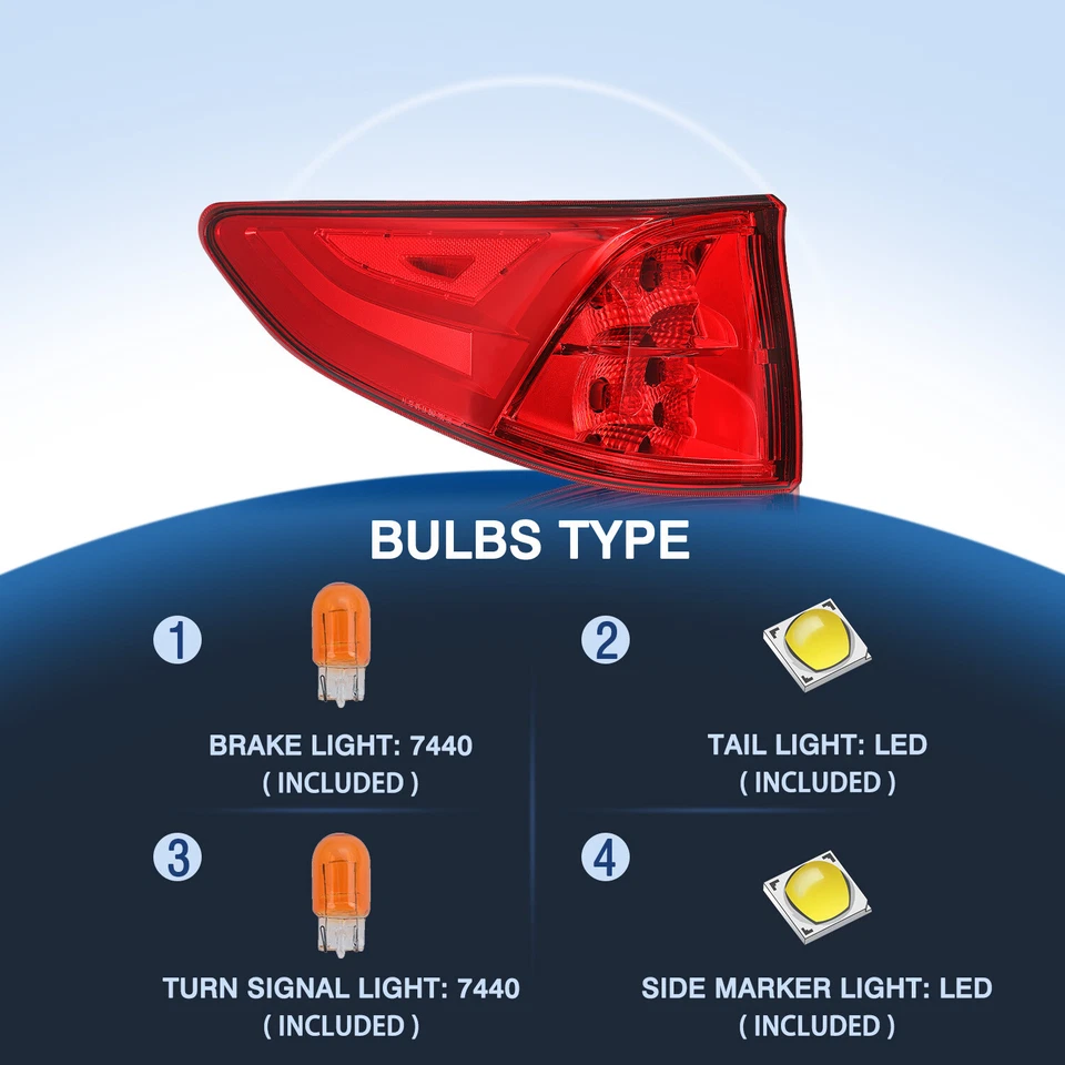 For 2018-2024 Honda Odyssey Left Driver Side Outer Tail Light W/Bulbs 18-24 - Image 4 of 4