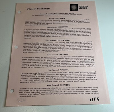 Vintage Halliburton Oil Co Training Manual Page / Oilpatch Psychology  1978-79