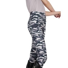 Cameo Junior Zest Riding Tights Blush, Camo Print, Pocket, Full Silicone Seat,