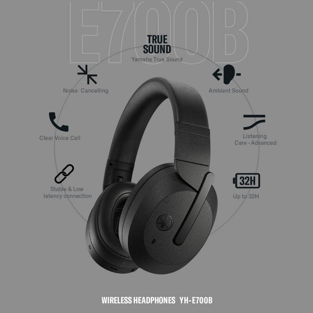 YAMAHA YH-E700B Wireless, Over-Ear, Active Noise-Cancelling