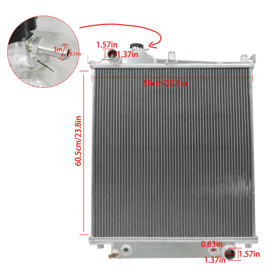 Radiador de aluminio AT de 3 filas para Ford Explorer 2006 2007-2010 4,0 L 4,6 L Foto 2 de 4