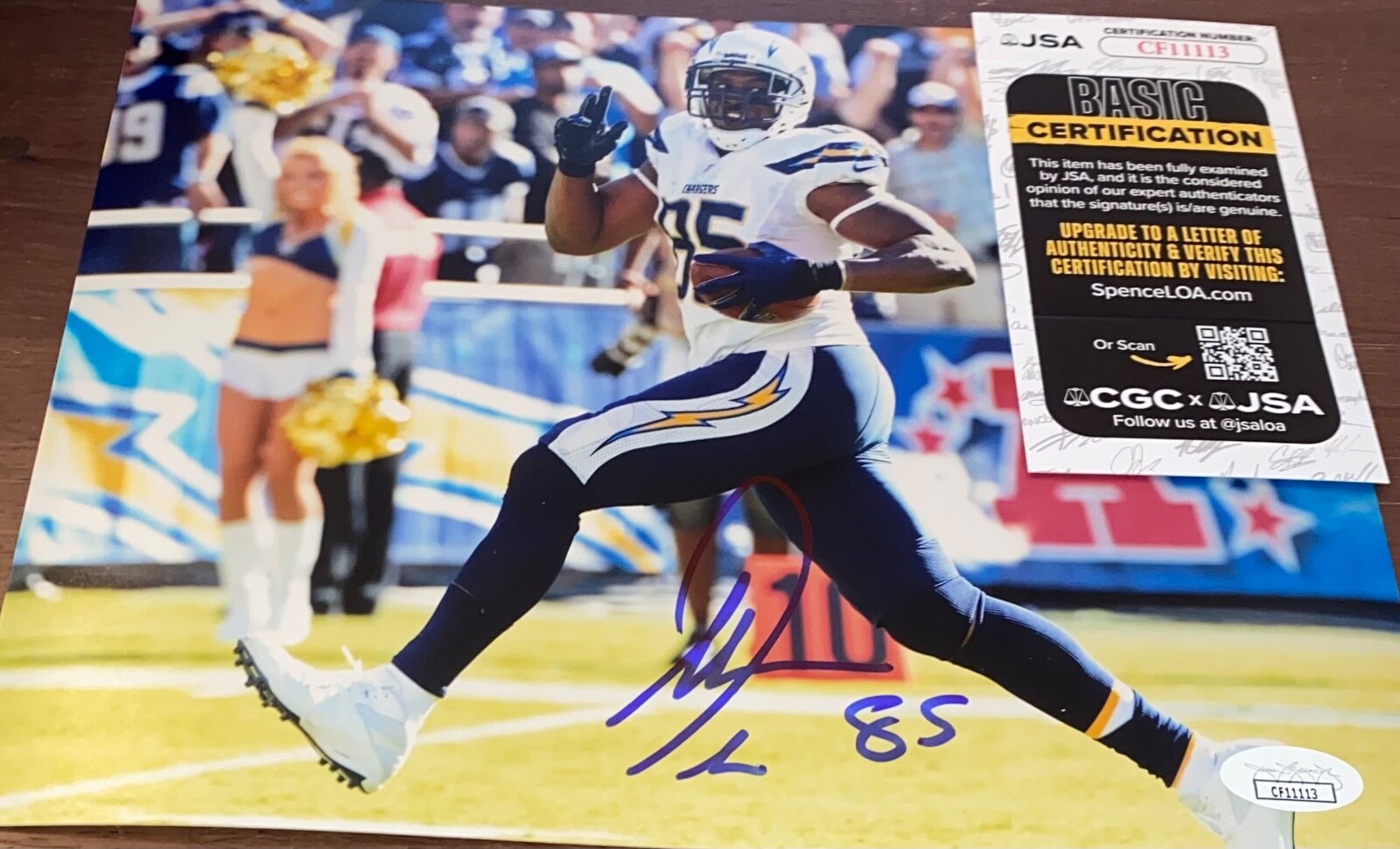 Antonio Gates Autographed Signed Los Angeles Chargers 8x10 Photo JSA 