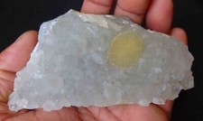 STUNNING YELLOW FLUORITE BALL ON QUARTZ MATRIX BASE # 0166 RARE MINERAL