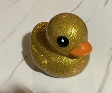 Extra Big Glitter Rubber Duck Dazzle Duckie Large 6” Sparkly Bath Toy Gold 