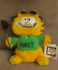 VTG 1980's DAKIN GARFIELD  Golfer Cat Plush W/ Club  Green Fore  T-Shirt NWT