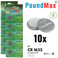 10X 1632 CR1632 DL1632 KL1632 BR1632 L1632 PoundMax  LITHIUM BUTTON CELL BATTERY