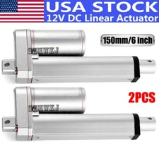 Set of TWO Heavy Duty 6" Stroke Linear Actuators 1500N 330lbs Lift 12V DC Motors