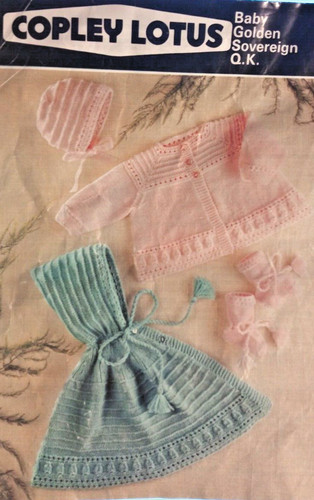 Vintage Strickmuster ** Baby Cape, Mantel, Mütze & Stiefel ** Brustumfang 18 Zoll